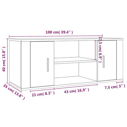 TV-Møbel Hvit Tv-benk 100x35x40 cm