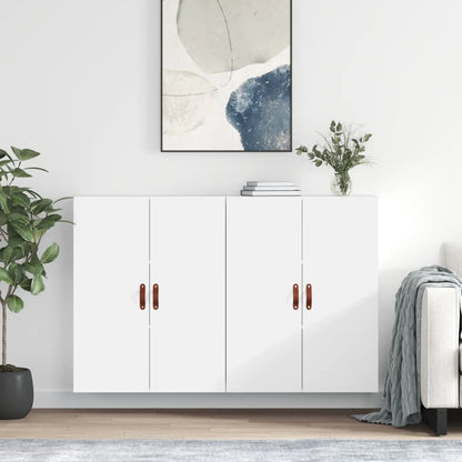 Veggskap Hvit 2 stk 69,5x34x90 cm
