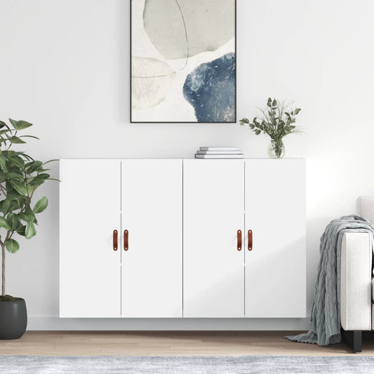 Veggskap Hvit 2 stk 69,5x34x90 cm
