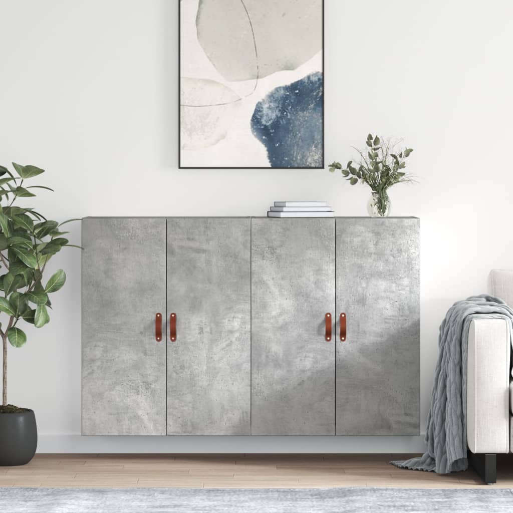 Veggskap Betonggrå 2 stk 69,5x34x90 cm