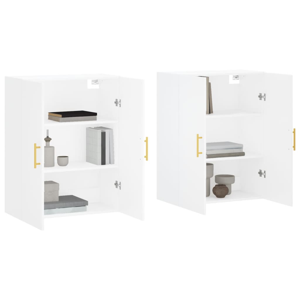 Veggskap Hvit 2 stk 69,5x34x90 cm