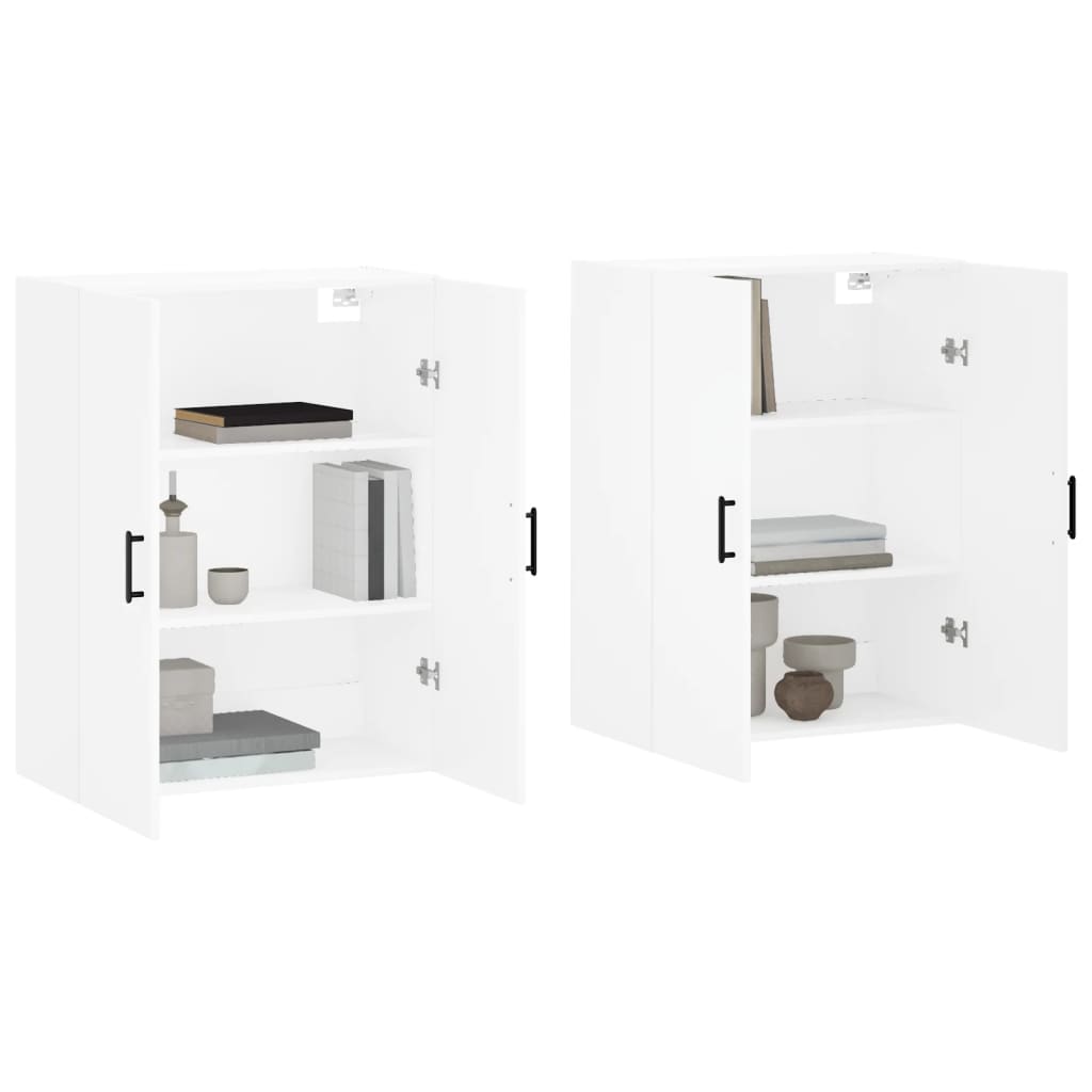 Veggskap Hvit 2 stk 69,5x34x90 cm