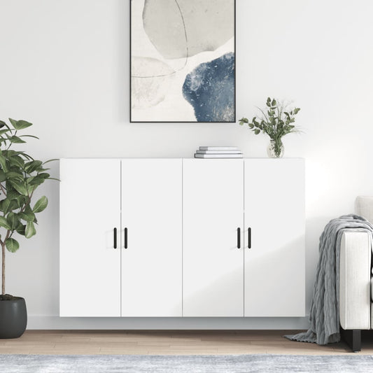 Veggskap Hvit 2 stk 69,5x34x90 cm