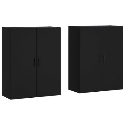Veggskap Svart 2 stk 69,5x34x90 cm