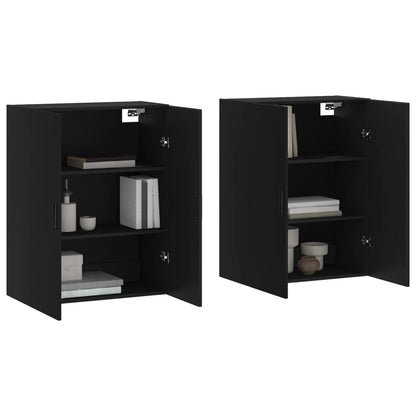 Veggskap Svart 2 stk 69,5x34x90 cm