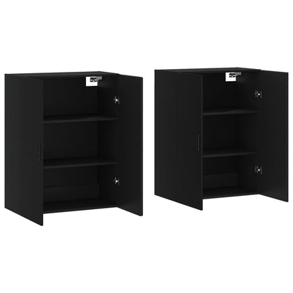Veggskap Svart 2 stk 69,5x34x90 cm