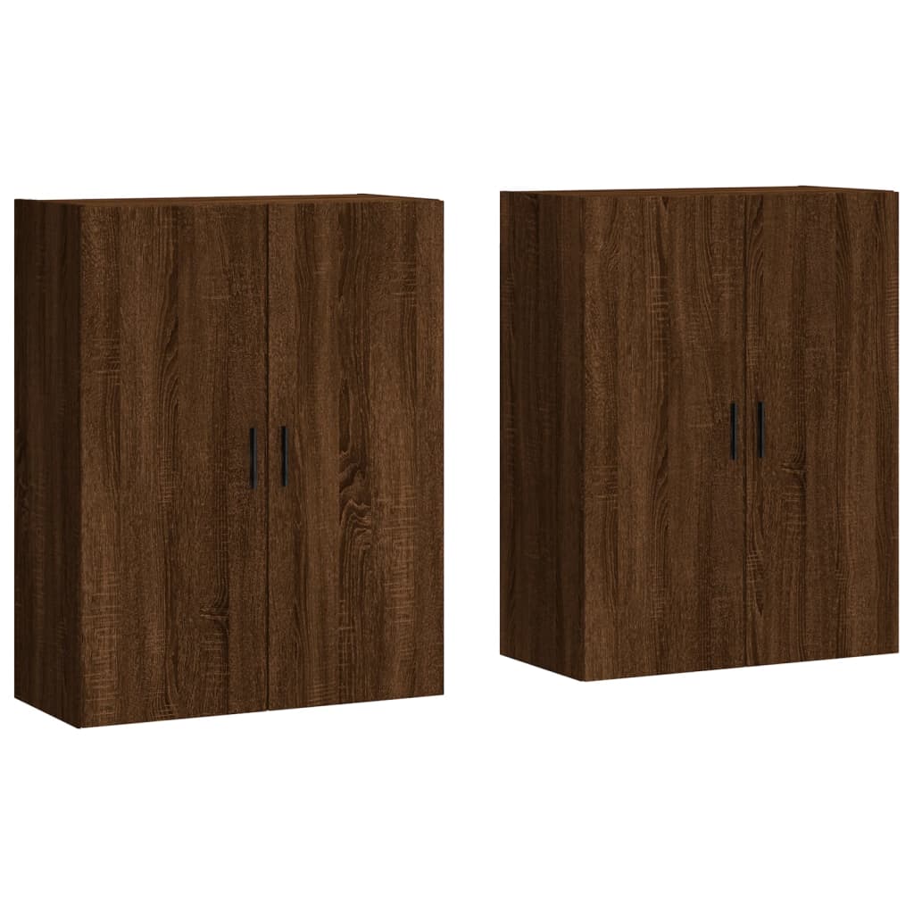 Veggskap Brun Eik 2 stk 69,5x34x90 cm