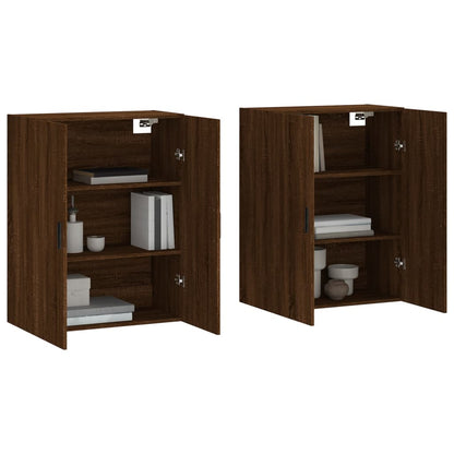 Veggskap Brun Eik 2 stk 69,5x34x90 cm