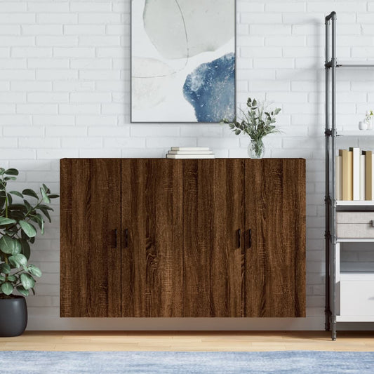 Veggskap Brun Eik 2 stk 69,5x34x90 cm