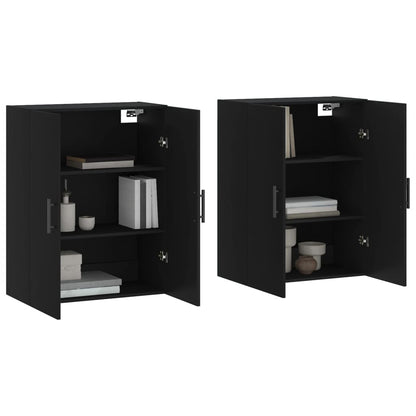 Veggskap Svart 2 stk 69,5x34x90 cm