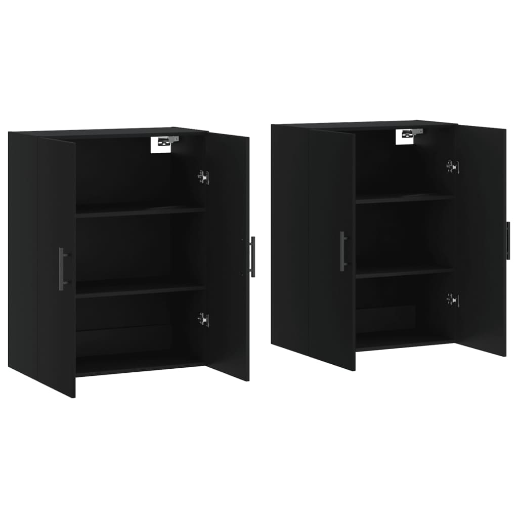 Veggskap Svart 2 stk 69,5x34x90 cm