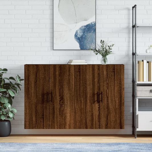 Veggskap Brun Eik 2 stk 69,5x34x90 cm