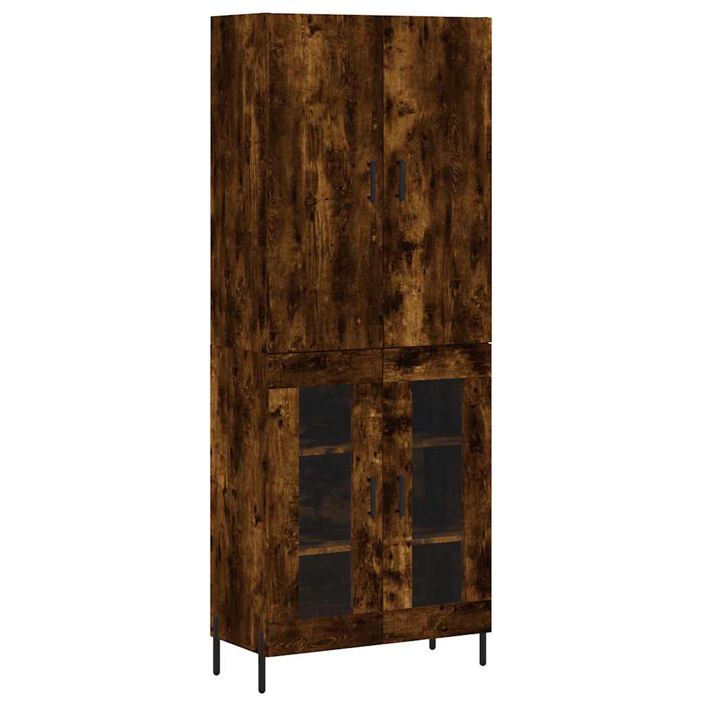 Highboard røkt eik 69,5x34x180 cm konstruert tre