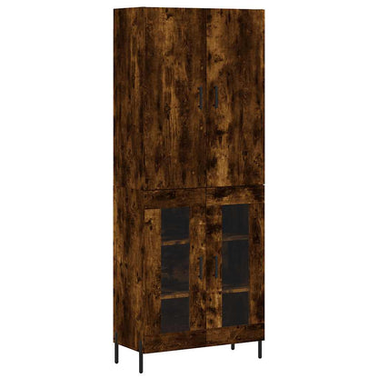 Highboard røkt eik 69,5x34x180 cm konstruert tre
