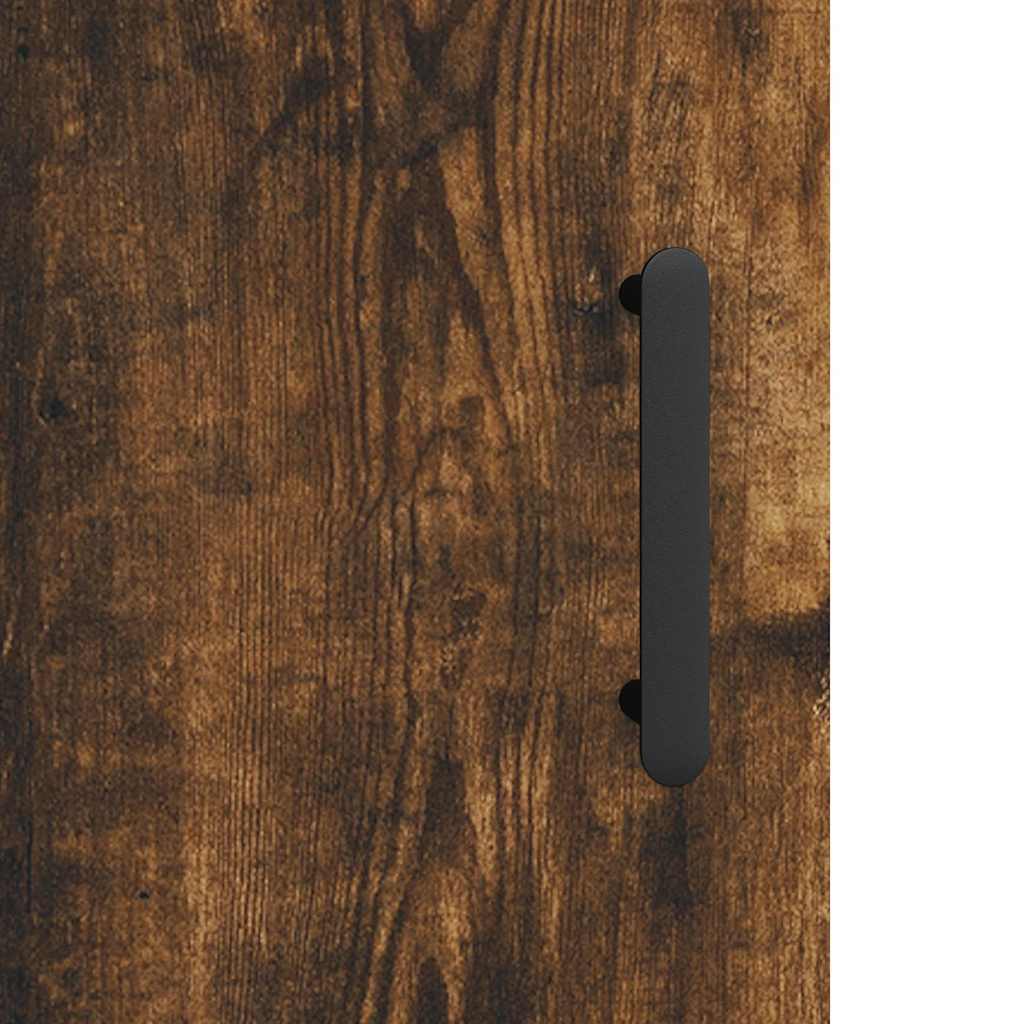 Highboard røkt eik 69,5x34x180 cm konstruert tre