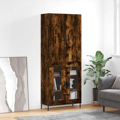 Highboard røkt eik 69,5x34x180 cm konstruert tre