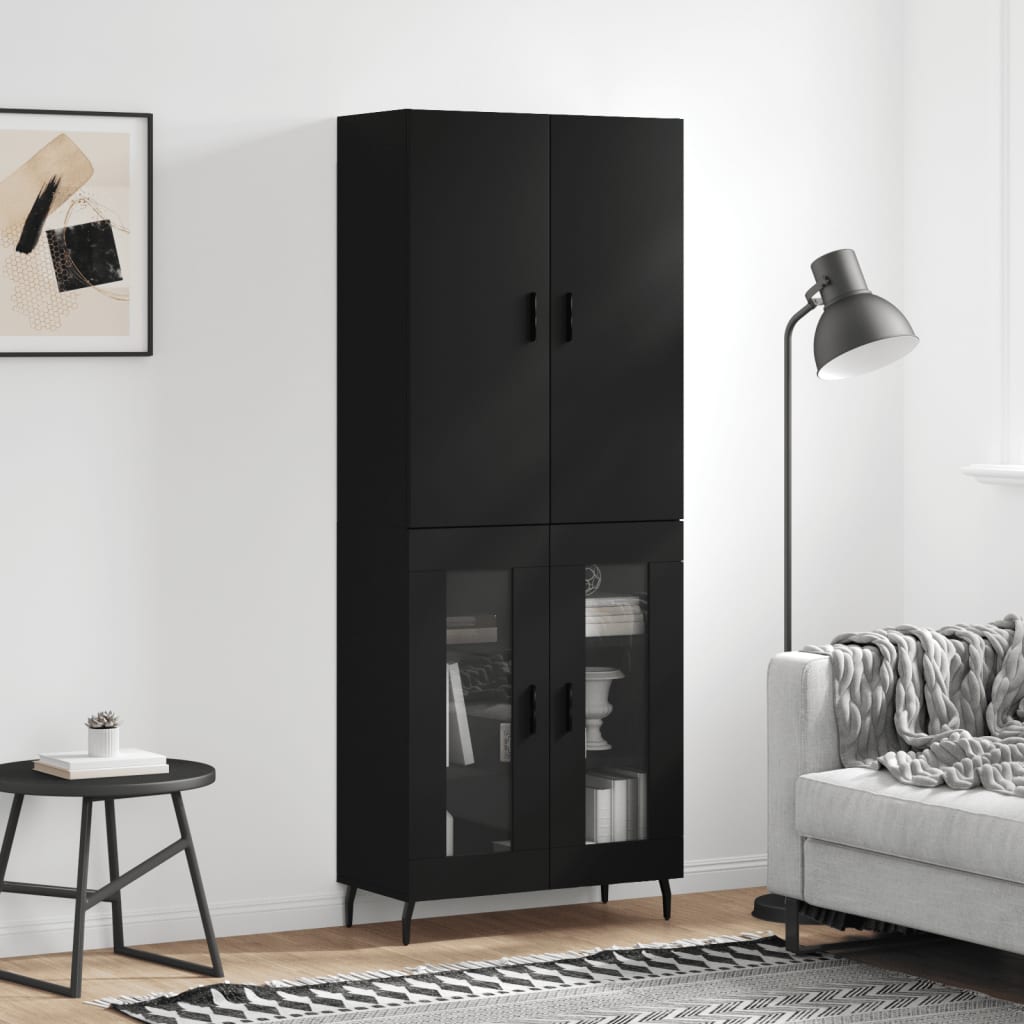 Skap Svart 69,5x34x180 cm
