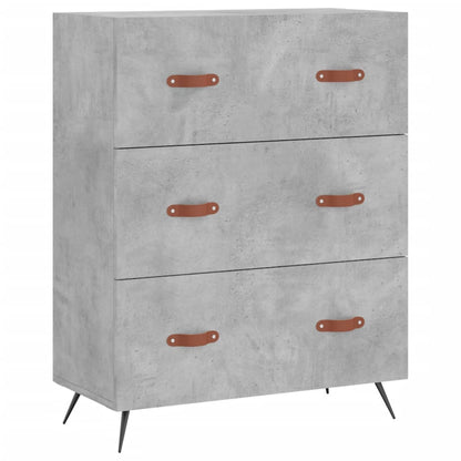 Highboard betonggrå 69,5x34x180 cm konstruert tre