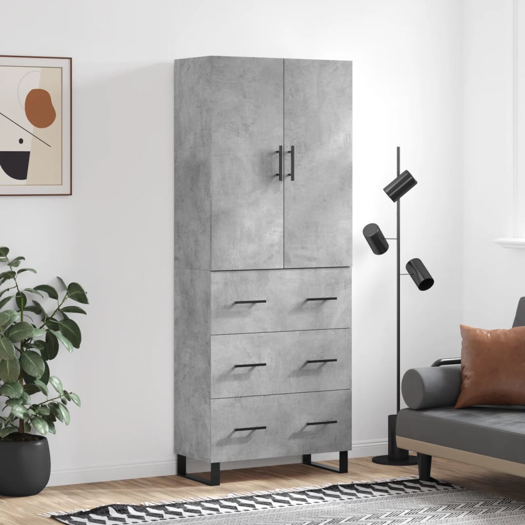Skap Betonggrå 69,5x34x180 cm