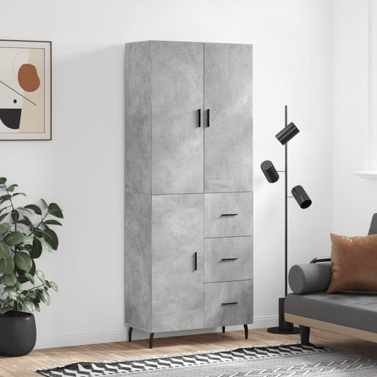 Skap Betonggrå 69,5x34x180 cm