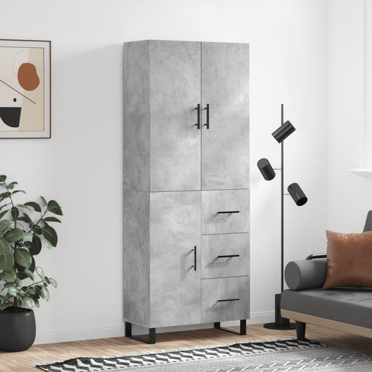 Skap Betonggrå 69,5x34x180 cm