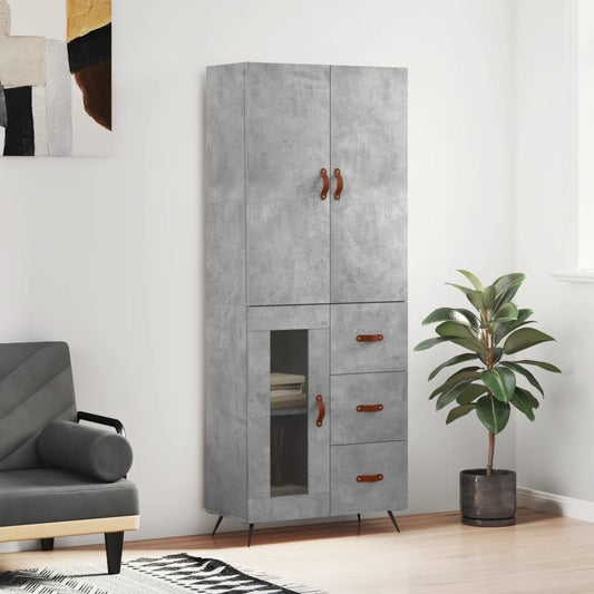 Skap Betonggrå 69,5x34x180 cm