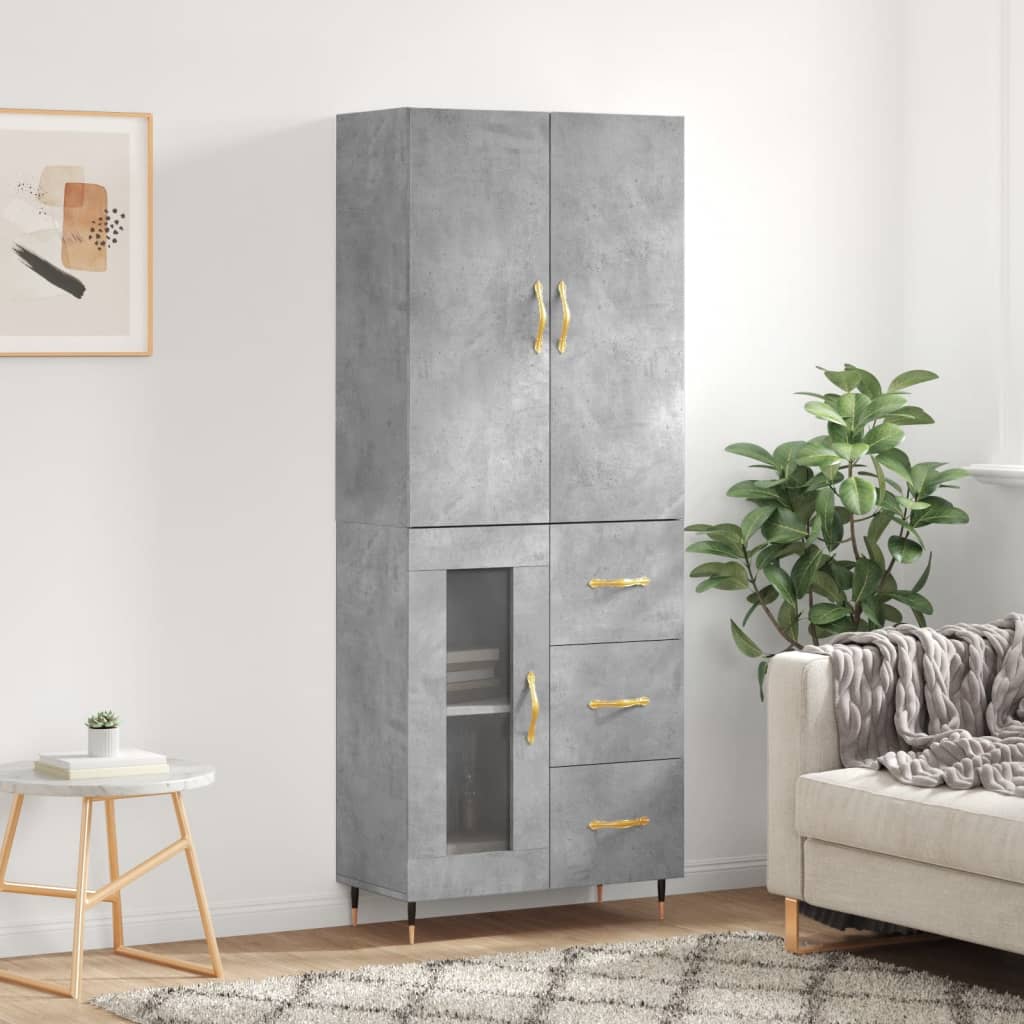 Skap Betonggrå 69,5x34x180 cm