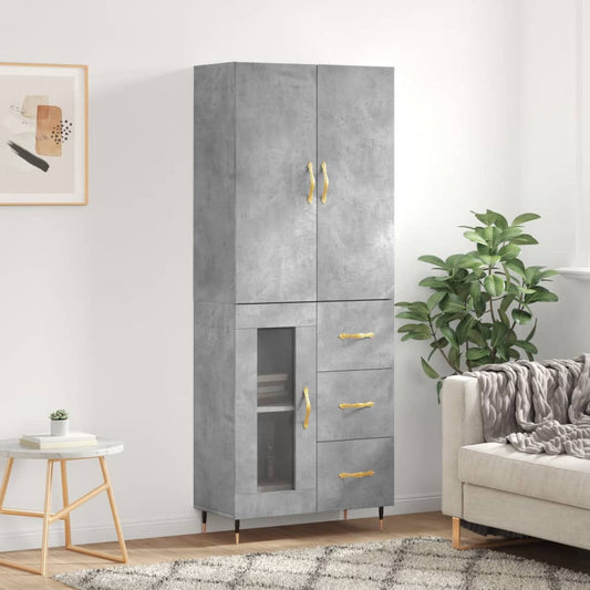 Skap Betonggrå 69,5x34x180 cm