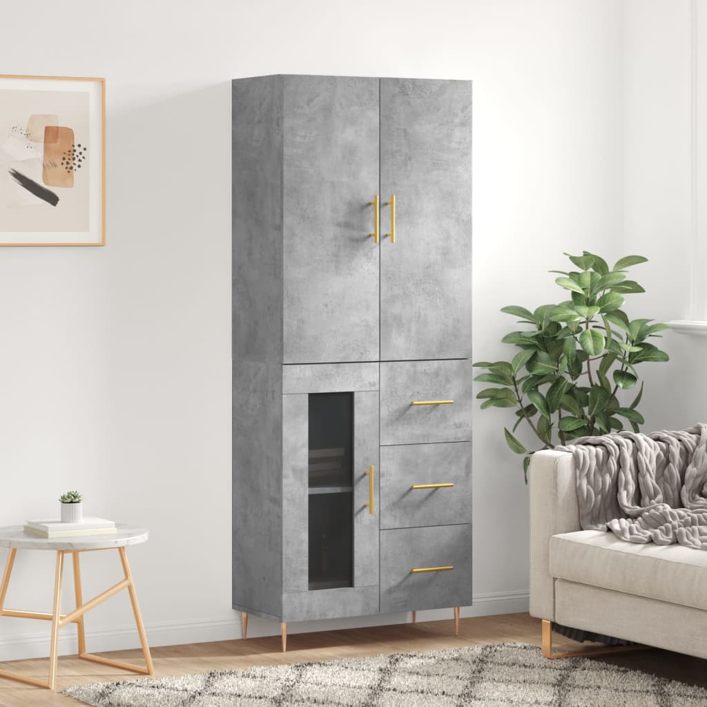 Skap Betonggrå 69,5x34x180 cm