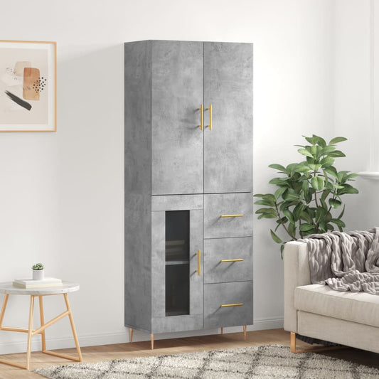 Skap Betonggrå 69,5x34x180 cm