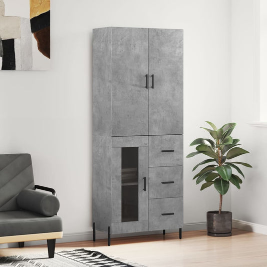 Skap Betonggrå 69,5x34x180 cm