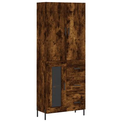 Highboard røkt eik 69,5x34x180 cm konstruert tre