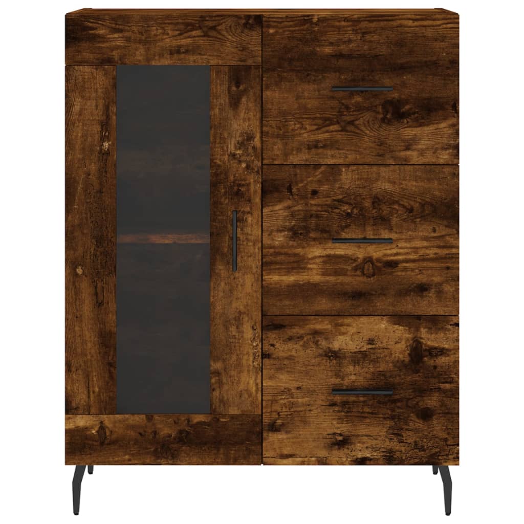 Highboard røkt eik 69,5x34x180 cm konstruert tre