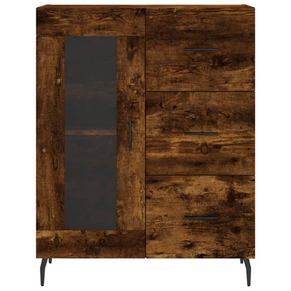 Highboard røkt eik 69,5x34x180 cm konstruert tre