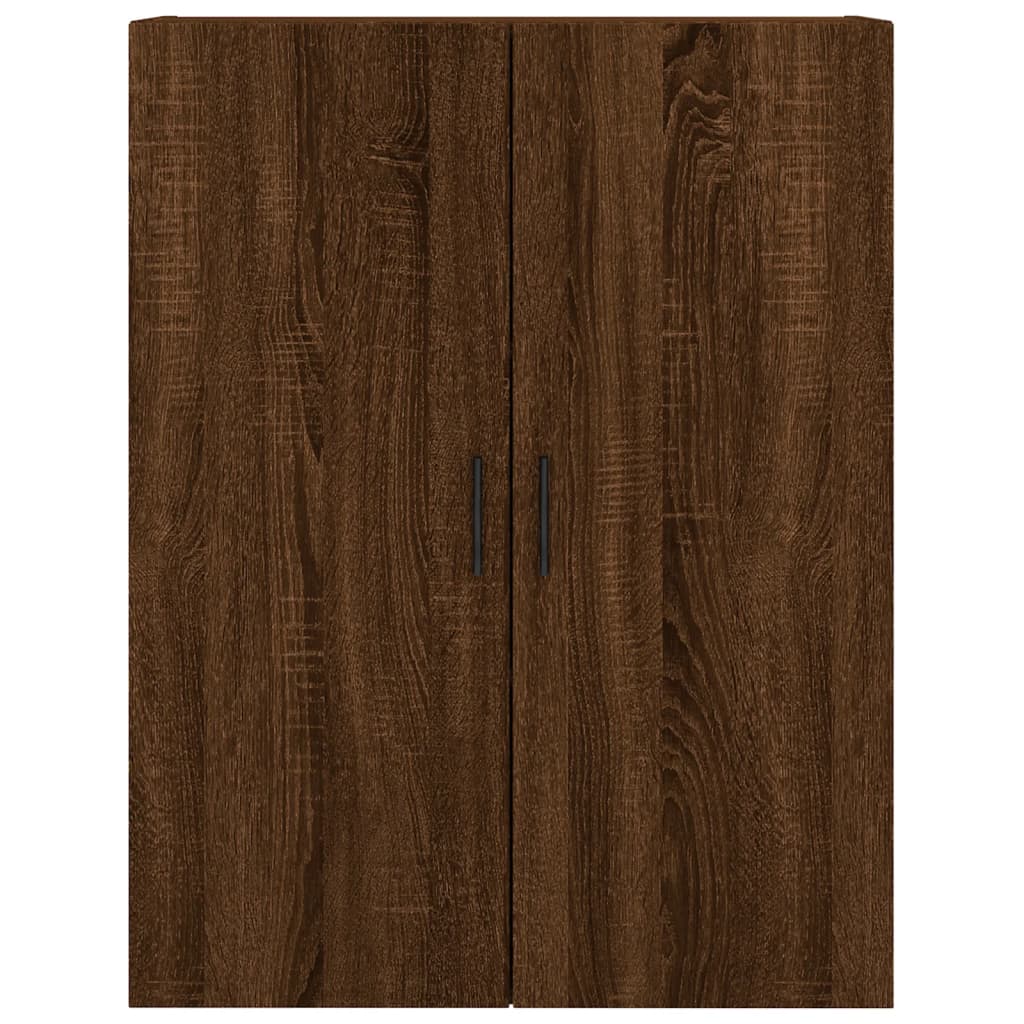 Highboard brun eik 69,5x34x180 cm konstruert tre