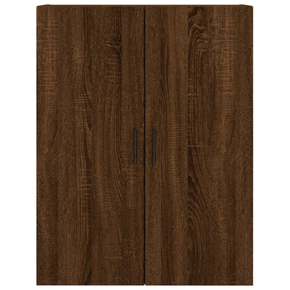 Highboard brun eik 69,5x34x180 cm konstruert tre