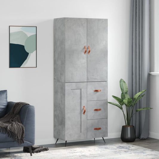 Skap Betonggrå 69,5x34x180 cm