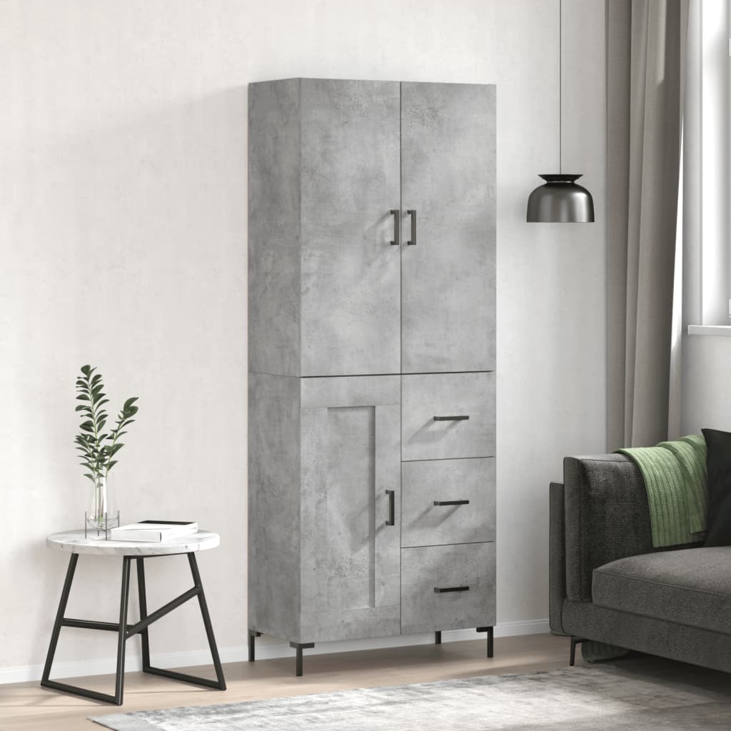 Skap Betonggrå 69,5x34x180 cm