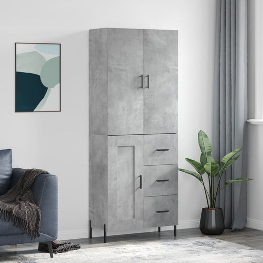 Skap Betonggrå 69,5x34x180 cm