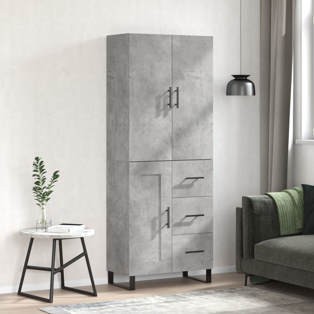 Skap Betonggrå 69,5x34x180 cm