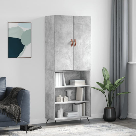 Skap Betonggrå 69,5x34x180 cm