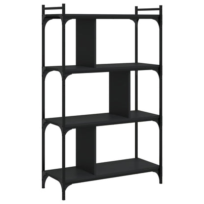 Bokhylle Svart 4 etasjer 76x32x123 cm