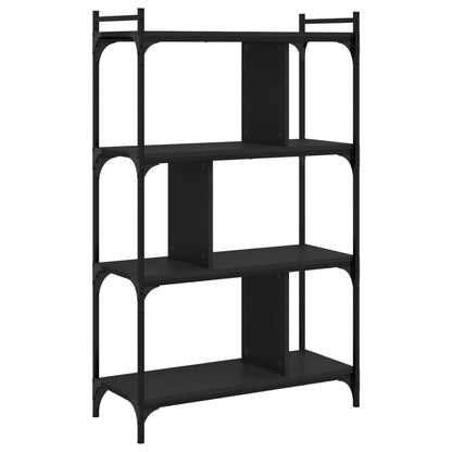 Bokhylle Svart 4 etasjer 76x32x123 cm