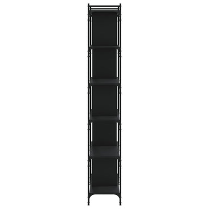 Bokhylle Svart 6 etasjer 76x32x192 cm