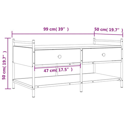 Salongbord Sofabord Sonoma Eik 99x50x50 cm