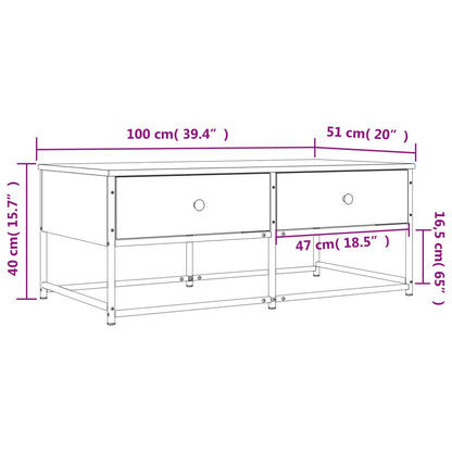 Salongbord Sofabord Brun Eik 100x51x40 cm
