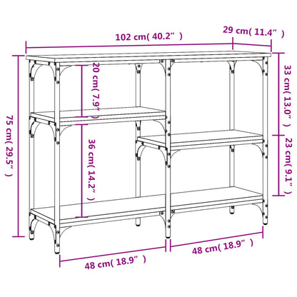 Avlastningsbord Konsollbord Svart 102x29x75 cm