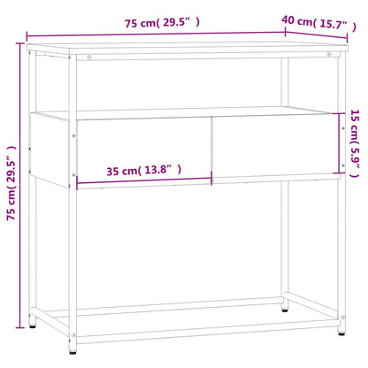 Avlastningsbord Konsollbord Sonoma Eik 75x40x75 cm