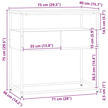 Avlastningsbord Konsollbord Sonoma Grå 75x40x75 cm