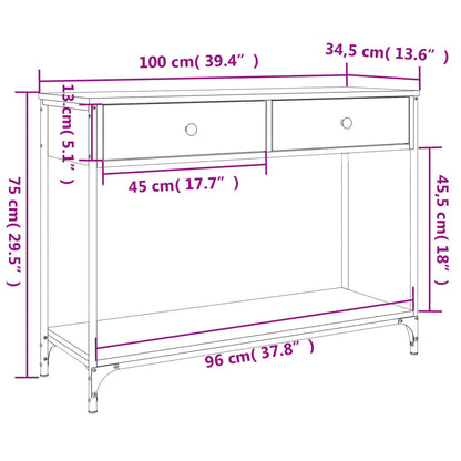 Avlastningsbord konsollbord Svart 100x34,5x75 cm